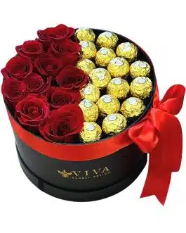 Rose Duo Box with Ferrero Rocher