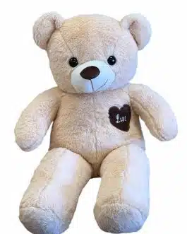 Cuddly Cream Teddy Bear with Plush Love Heart